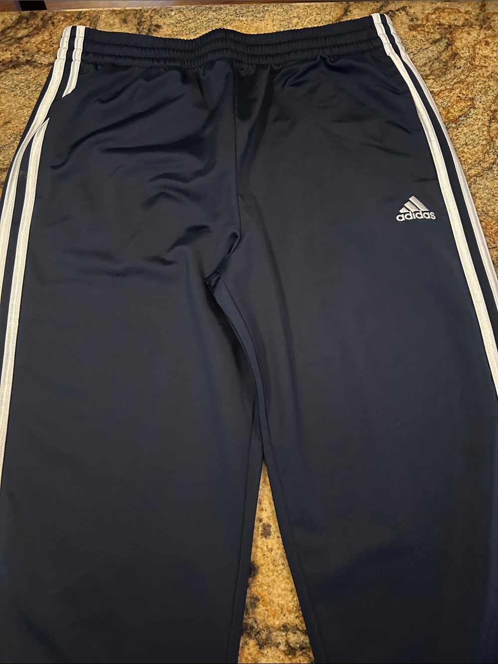 NWOT adidas Navy and White Three-Stripe Kids Plus Size Joggers